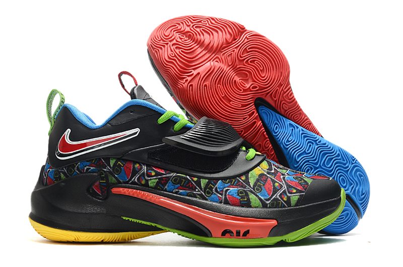 2022 Nike Freak 3 Colorful Black Red Green Blue Shoes